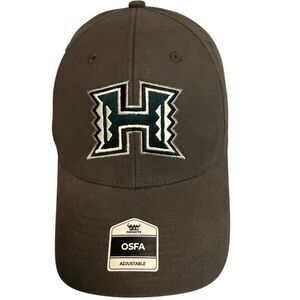 University of Hawaii Rainbow Warriors Hat Adjustable OSFA Green H Cap NCAA